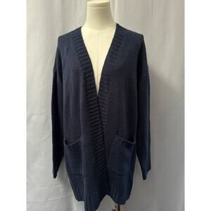 Women’s It’s Our Time Navy Blue Open front Cardigan Sz L